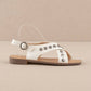 The Kylie White | Studded Cross Band Sandal