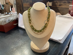 Green Resin Chain Necklace