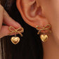 Bow & Heart Dangle Earring