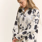 The Reba Floral Fringe Button Up Blouse
