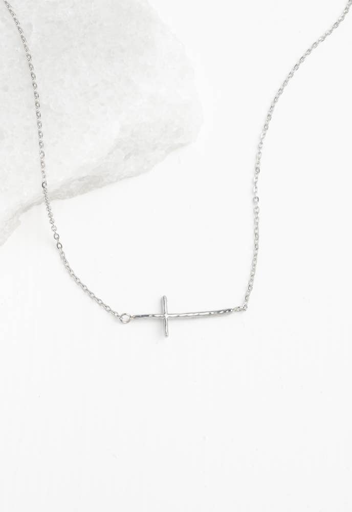 Radiant Cross Necklace in Silver