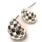 Checkered Half Moon Earrings