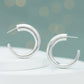 Silver Grace Hoops- Stainless Steel Round Basic Lightweight Hoop Earrings
