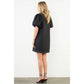 Puff Sleeve Embroidered Textured Dress
