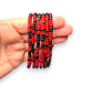 Red and Black Game Day Bracelet Stack