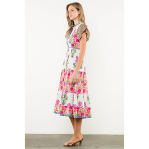 JoJo Flutter Sleeve Tiered Floral Maxi Dress