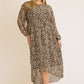 SALE PLUS SIZE Round Neck Leopard Dress