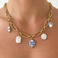 Riela 18K Gold Non-Tarnish Ceramic Floral Chain Necklace