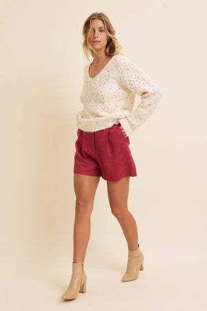 SALE The Perfect Red Suede Short