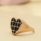 Checkered Heart Ring