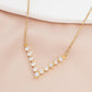 Brilliance V-Bar Chevron Zircon & Gold Necklace