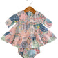 Smocked Ruffle Tiered Dress & Bloomer, Patchwork