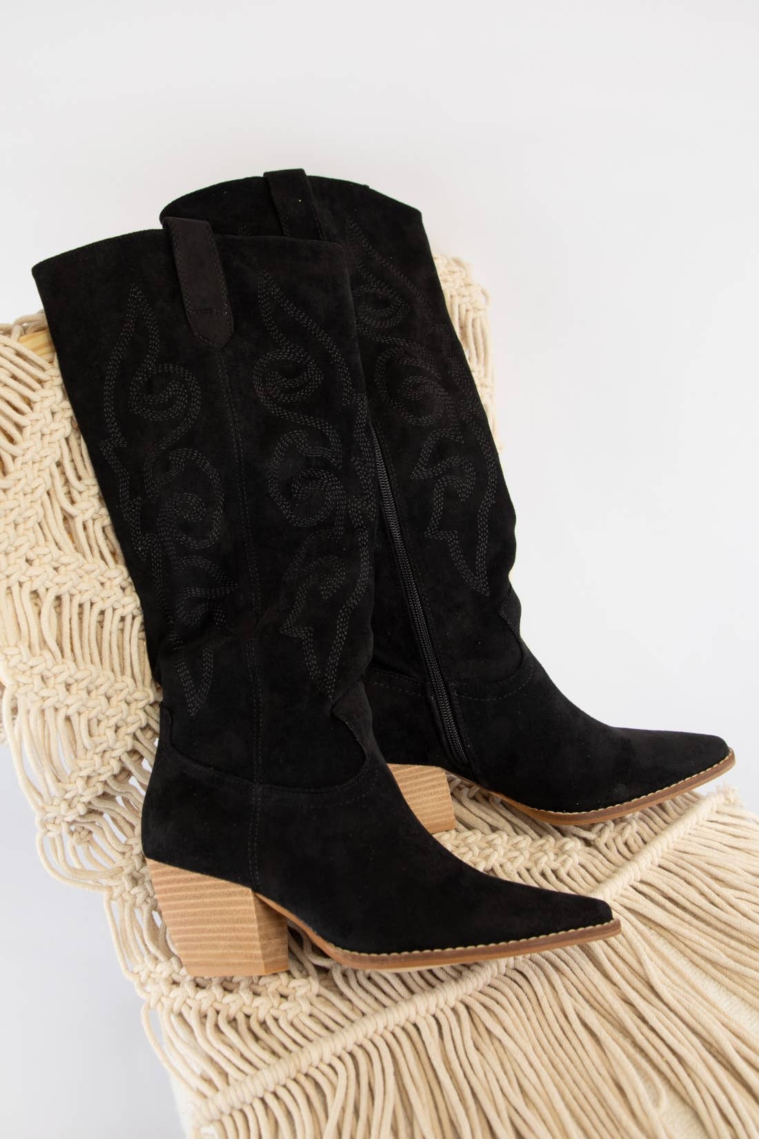 Black Western Zip-Up Boot