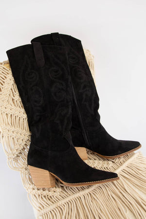 Black Western Zip-Up Boot