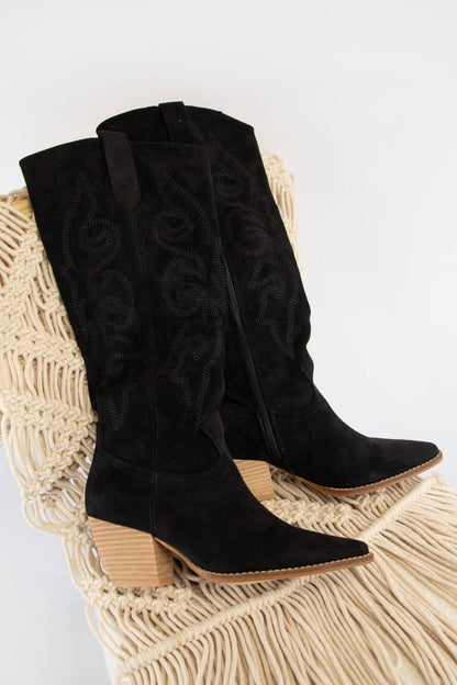 Black Western Zip-Up Boot