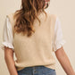 Woven Puff Sleeve Sweater Vest Top