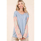 STAR PATCH LONG SLEEVE COLORBLOCK TOP