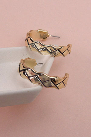 GEOMETRIC BRAID HOOP EARRINGS