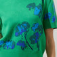Kersey Floral Pleated Short Sleeve Sweater Top