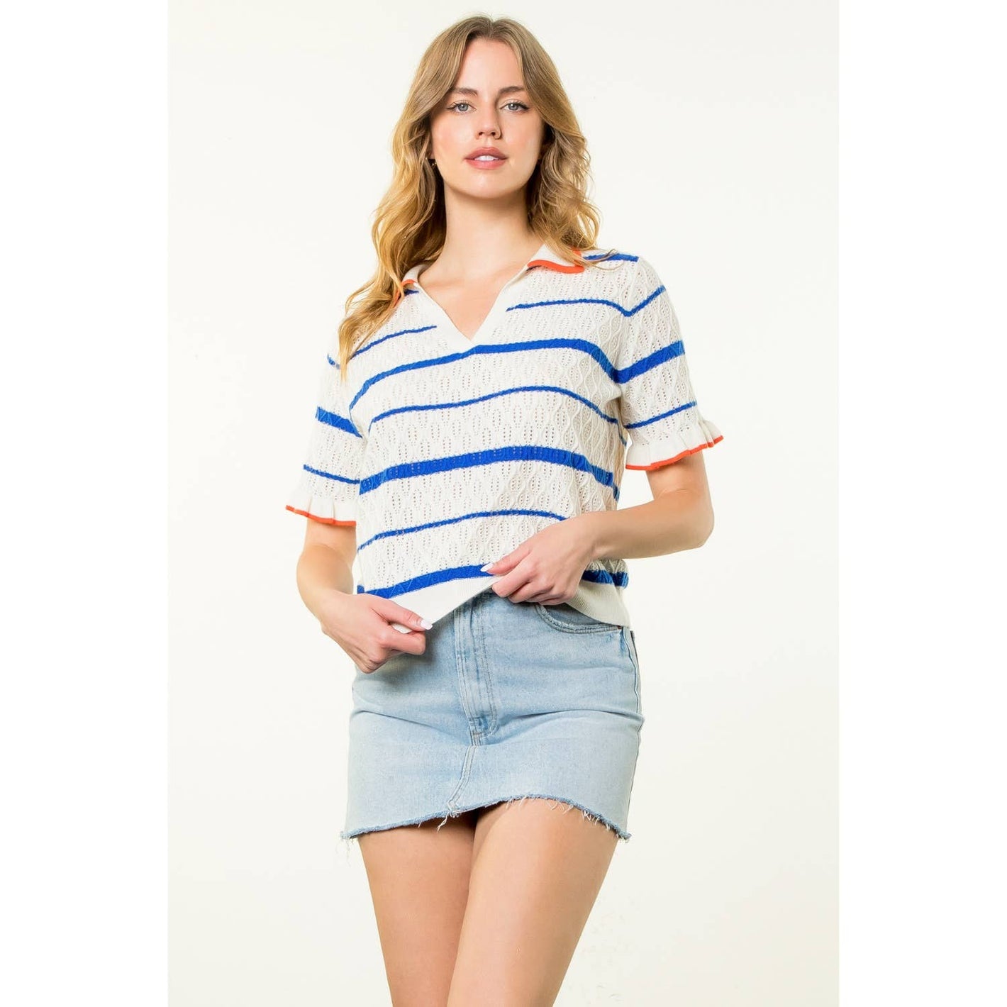 Maggie Short Sleeve Textured Knit Top