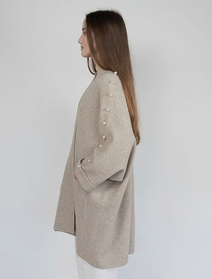 Poncho Cardigan with Bead Detail