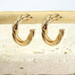Mixed Metal Twisted Hoop Earring