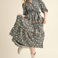 Sweetheart Lace Trim Midi Dress