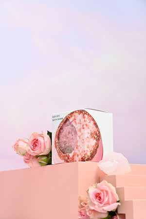 Rose Quartz Crystal Geode Bath Bomb 🎄 Pink Christmas gifts