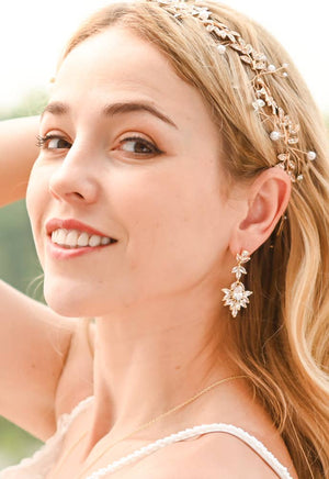 Golden Chandelier Zircon Earrings