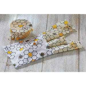 Bee Happy Beeswax Cotton Wrap Set Of 3 - Multi