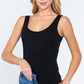 Sleeveless Double Scoop Neck Cotton Spandex