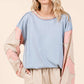 STAR PATCH LONG SLEEVE COLORBLOCK TOP