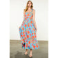 Joslyn Tie Strap Flower Print Maxi Dress