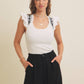 SALE Embroidered Flutter Sleeve Top