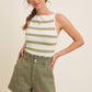 SOFT STRETCHY LIGHTWEIGHT STRIPE SWEATER TANK