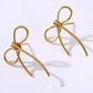 Gold Wire Bow Earrings