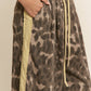 Leopard Print Solid Stripe Wide Leg Bottoms