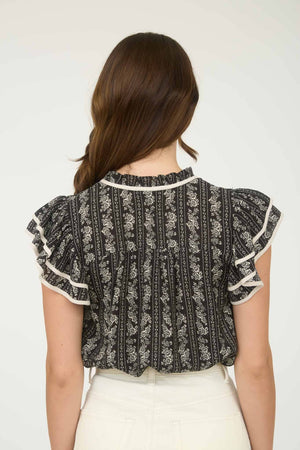 Jodie Ruffle Sleeve Top