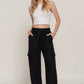 Waistband Drawstring Side Pocket Knit Corduroy Long Pants