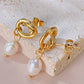 Gold Knot Pearl Drop Earrings