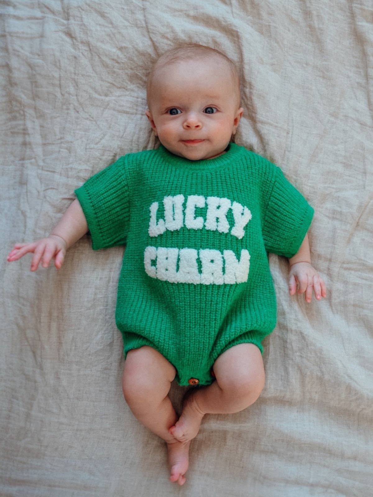 Sweater Romper, Lucky Charm Green