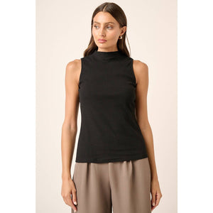 Rib Knit Edge Detail Sleeveless Top