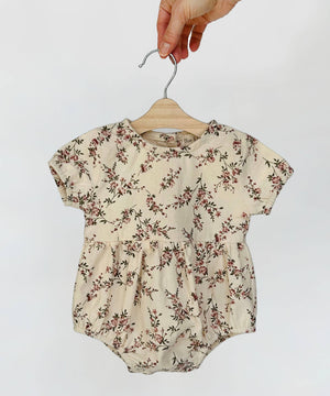 Baby Girls Floral Cotton Bubble Romper Dressy Anessa w/ BOW