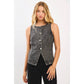 Boat Neck Fitted Denim Vest