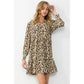 Long Sleeve Tiered Print Dress