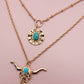 Western Bull Head Layered Necklace