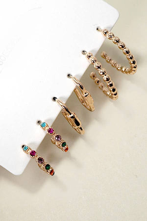 Hoop Earring Trio Rhinestone