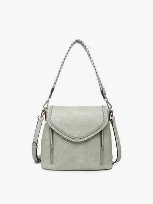 Lorelei Double Zip Whipstitch Trim Crossbody