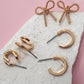 TRIO HUGGIE BOW HOOP EARRINGS