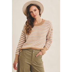 Cozy Striped Crew Neck Sweater